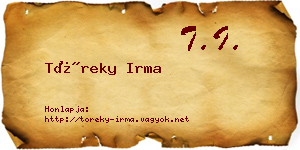 Töreky Irma névjegykártya